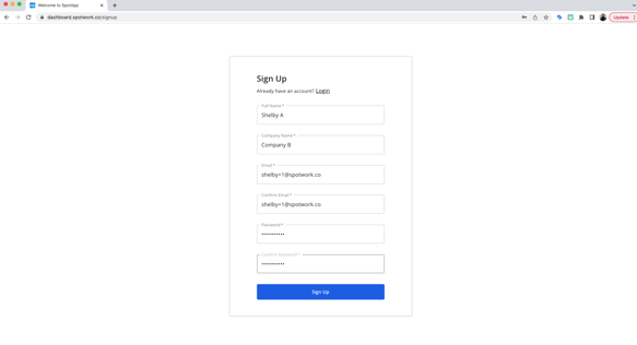 Sign up- Step 2